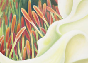 Inner Chamber - White Cactus Flower Oil Painting