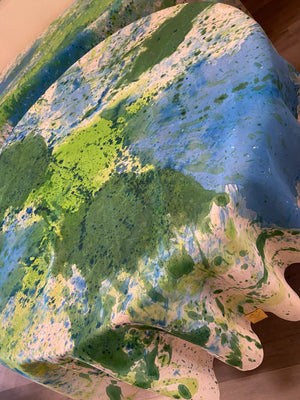 BLUE GREEN 90" RoundTablecloth