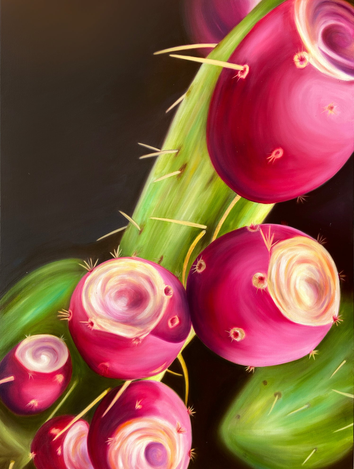 Prickly Pear Oil Painting