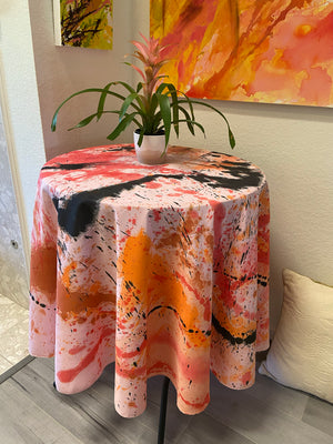 SWIRL. 90" Round Tablecloth