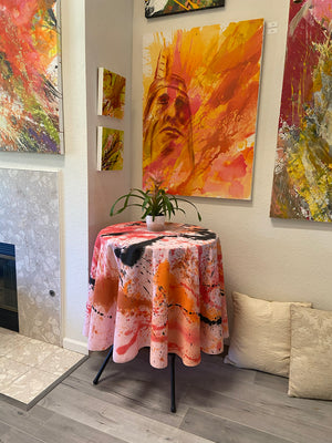 SWIRL. 90" Round Tablecloth