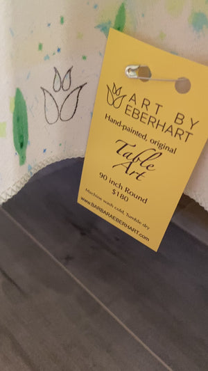 BLUE GREEN 90" RoundTablecloth