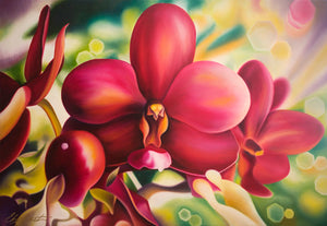 Āina - Orchid Flower Oil Painting