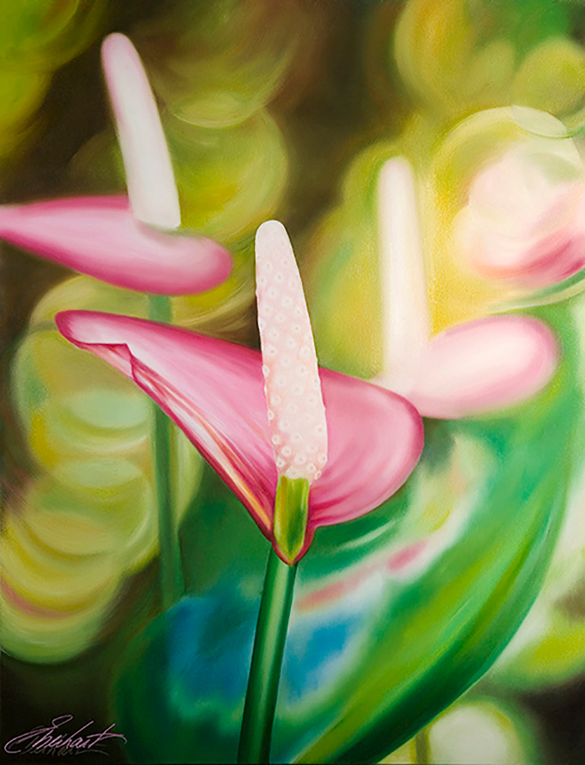 No Ka 'Oi - Anthurium Flower Oil Painting