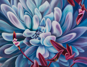 Focus - Succulent Flower Oil Painting