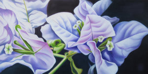 Happiness - White Bougainvillea Flower Oil Painting