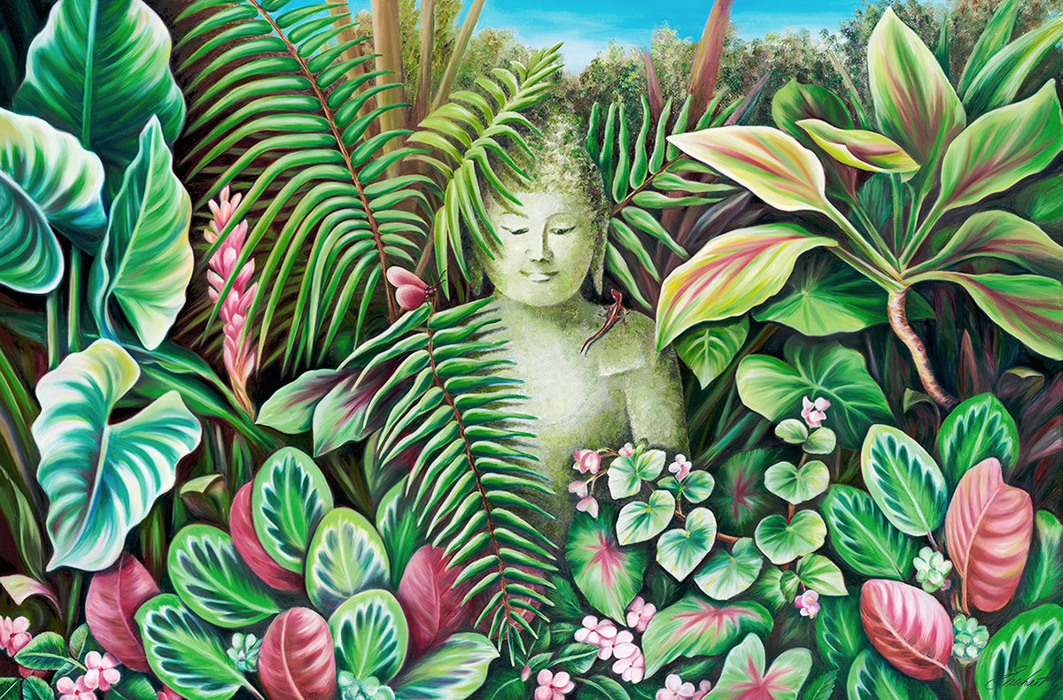 Prayer and Meditation - Garden Scene Oil Painting