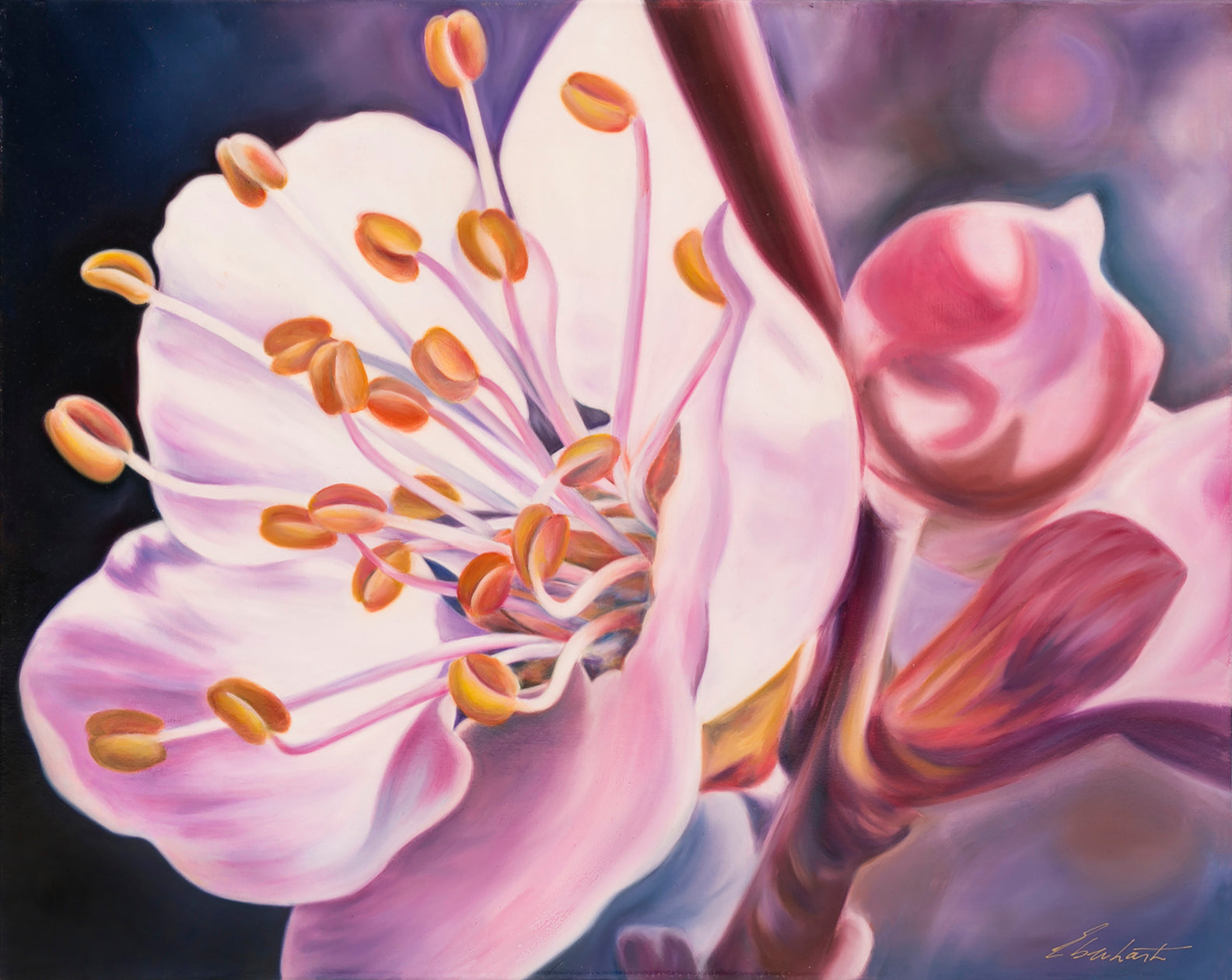 Santa Fe - Cherry Blossom Oil Painting