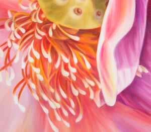 Starting Fresh - Pink Lotus Flower Oil Painting