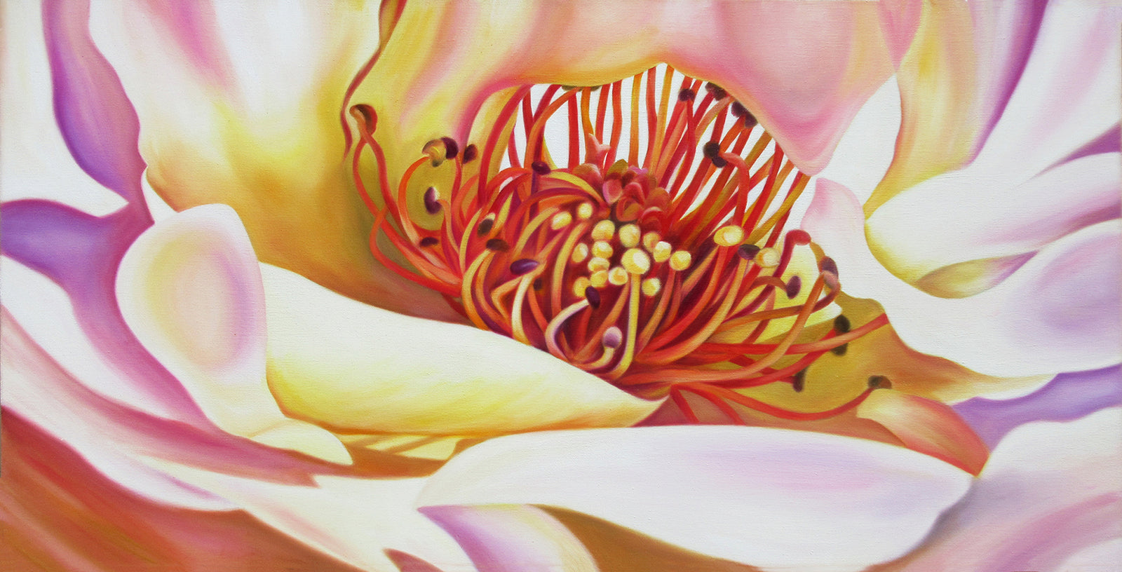 Wildfire - White Rose Flower Oil Painting