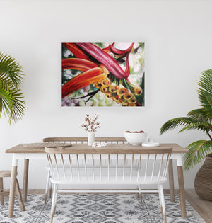 Ula’ula - Heliconia Flower Oil Painting