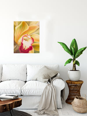 E Komo Mai - Orchid Flower Oil Painting