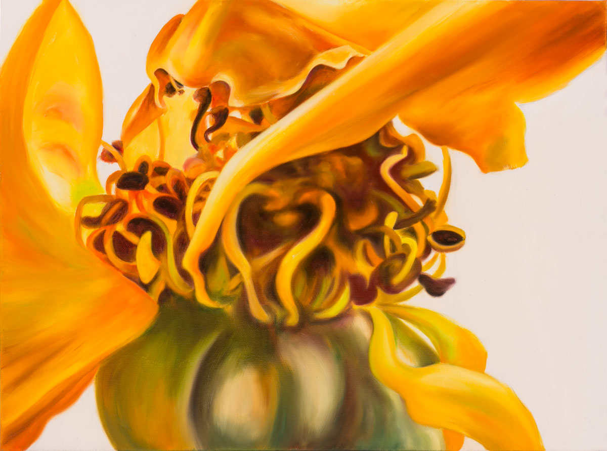 Golden Girl - Yellow Rose Flower Oil Painting