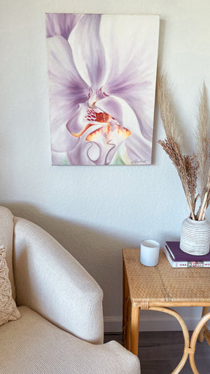 Best Self - White Orchid Flower Oil Painting