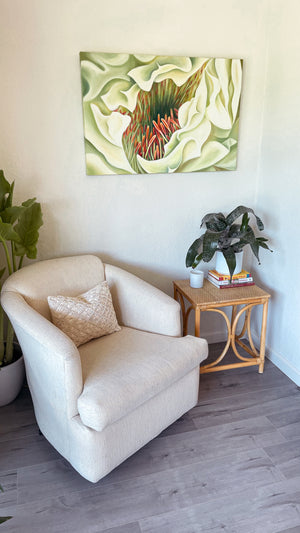 Inner Chamber - White Cactus Flower Oil Painting