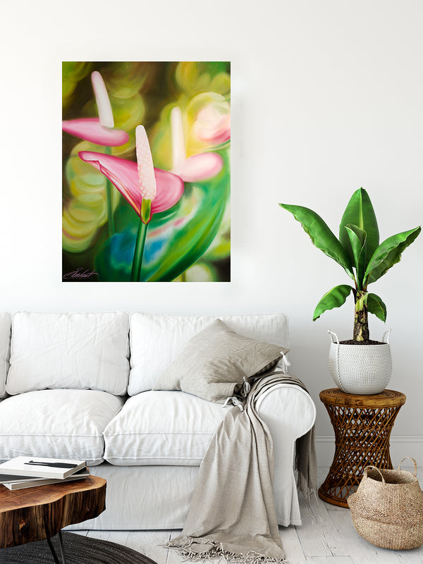 anthurium flower painting No Ka 'Oi - Anthurium Flower Oil Painting