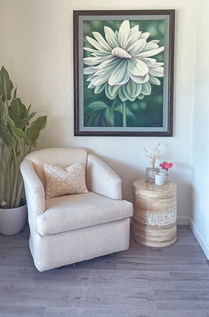 Peace - Dahlia Flower Oil Painting